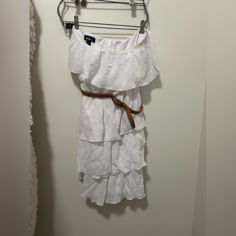 small white BCX strapless dress!